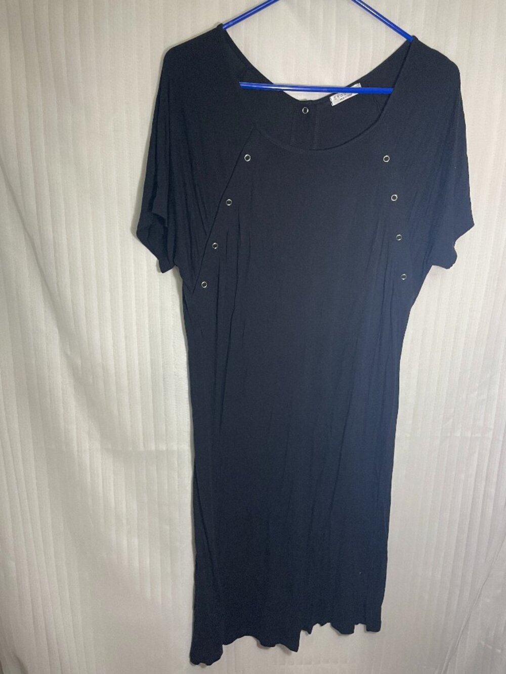 Ekouaer Maternity Nursing Gown Medium Black Snap Labor Delivery Nightgown